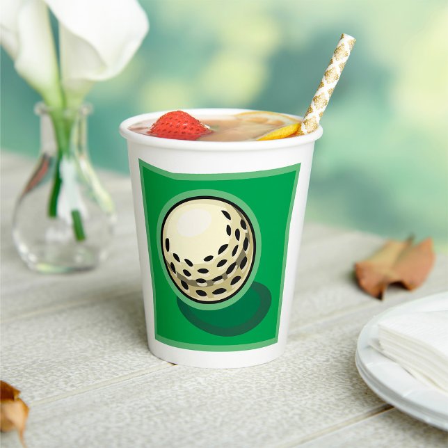 Golf Ball On Green Paper Cups (Creator Uploaded)