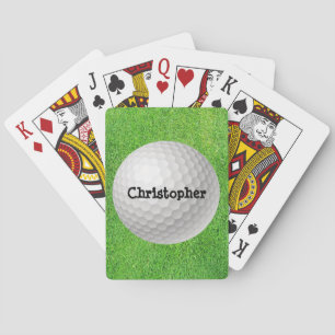 Golf Ball on Green Playing Cards
