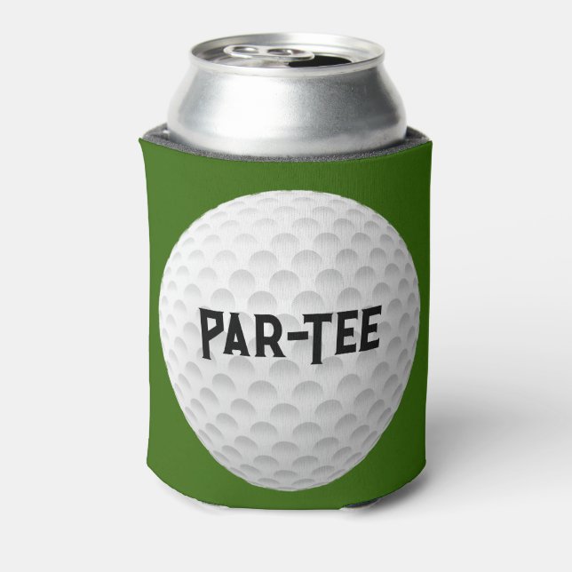 Golf Ball On GreenCooler Can Cooler (Can Back)
