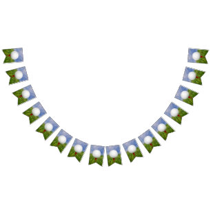 golf ball on red tee in grass bunting 