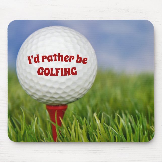 Golf Ball on Red Tee Mouse Mat (Front)