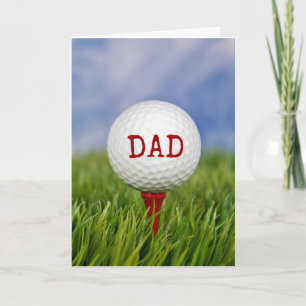 golf ball on tee for Dad's birthday Card