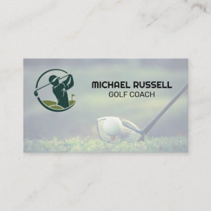 Golf Ball on Tee Golf Greens Business Card