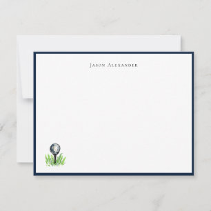 Golf Ball on Tee, Golfers personalises  Thank You Card