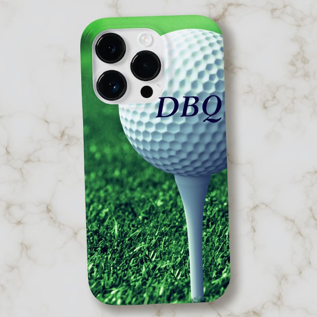 Golf Ball on Tee Modern Monogram Golfer Case-Mate iPhone Case (Love golf? Here's a your phone case! Just add your initials)