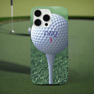 Golf Ball on Tee Monogram Modern Golfer iPhone 16 Pro Max Case