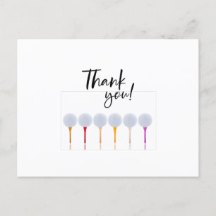 Golf ball on tee  postcard