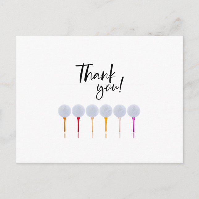 Golf ball on tee  postcard (Front)