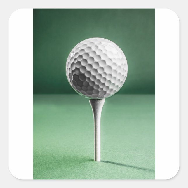 Golf Ball on Tee Square Sticker (Front)