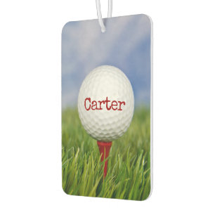 Golf Ball On Tee With Name Car Air Freshener