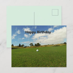 Golf Ball On The Green, Birthday Postcard