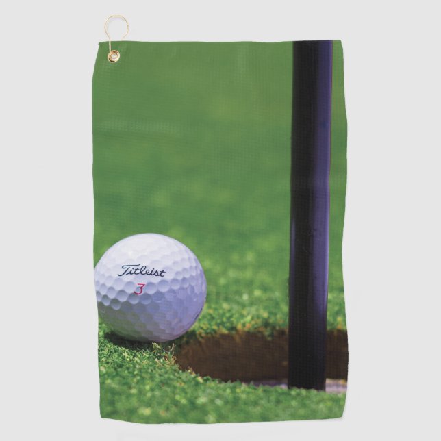 Golf ball on the Ground Golf Towels (Front)