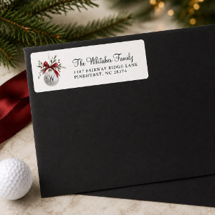 Golf Ball Ornament Christmas Watercolor Elegant