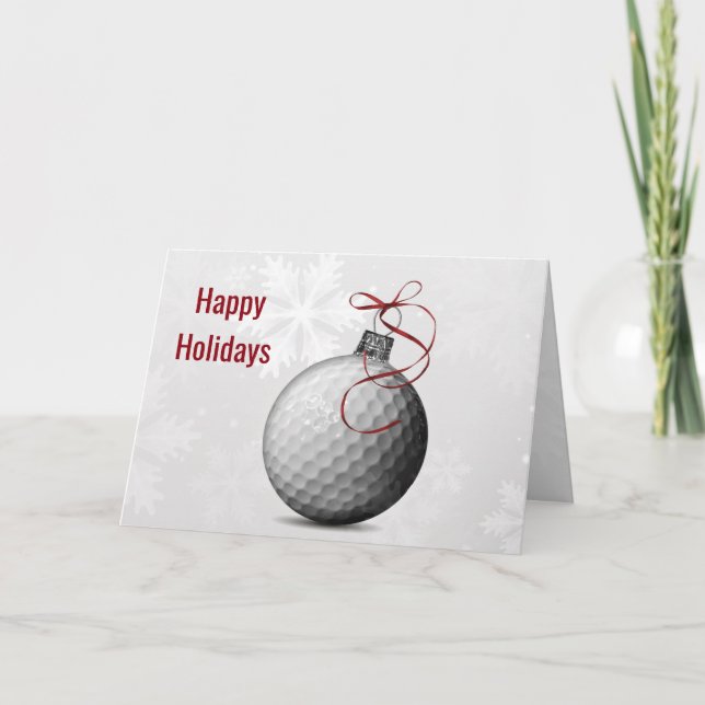 golf ball ornament Holiday Greetings (Front)
