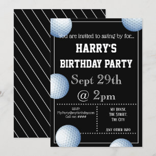 Golf Ball Party Invitation Editable