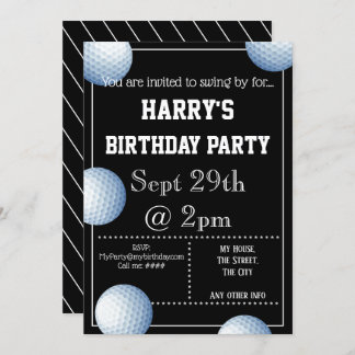 Golf Ball Party Invitation Editable
