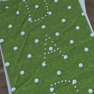 Golf Ball Pattern Large Grass Green Fleece Blanket
