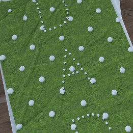 Golf Ball Pattern Large Green Fleece Blanket