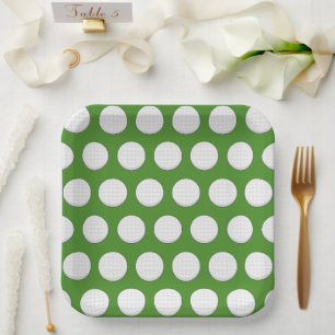 Golf Ball Pattern Paper Plate