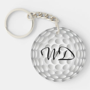 Golf ball personalised monogram key ring