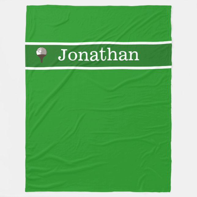 Golf ball  Personalised wilth name blanket (Front)