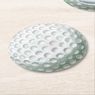 Golf Ball Round Paper Coaster