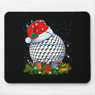 Golf Ball Santa Hat Christmas Lights Funny Sport X Mouse Mat