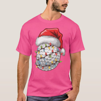 Golf Ball Santa Hat Christmas Tree Lights Golfing  T-Shirt
