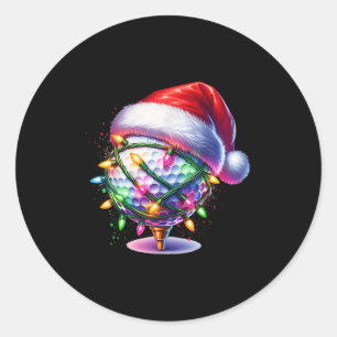 Golf Ball Santa Hat Men Womens Christmas Golfing X Classic Round Sticker