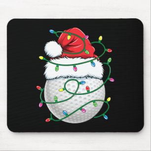 Golf Ball Santa Hat Men Womens Christmas Golfing X Mouse Mat