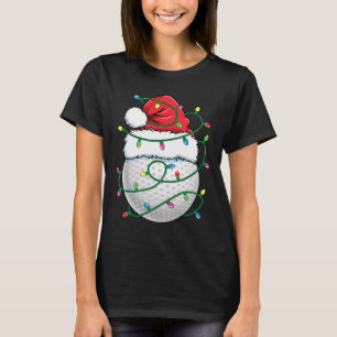 Golf Ball Santa Hat Men Womens Christmas Golfing X T-Shirt