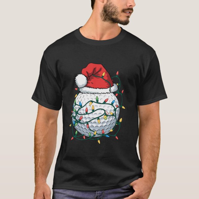 Golf Ball Santa Hat Men Womens Christmas Golfing X T-Shirt (Front)