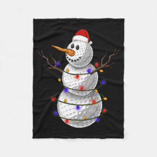 Golf Ball Snowman Christmas Lights Funny Snowman S Fleece Blanket