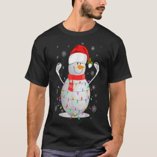 Golf Ball Snowman Santa Hat Christmas Lights Golfe T-Shirt