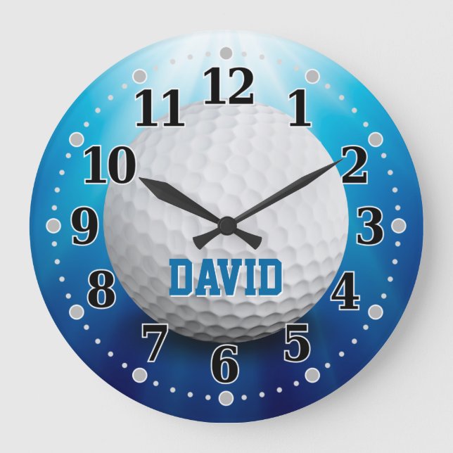 Golf Ball | Sport Gifts Large Clock (Front)