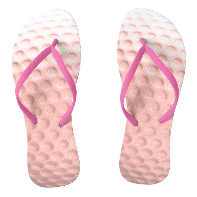Golf Ball Sport Pink Flip Flops (Footbed)