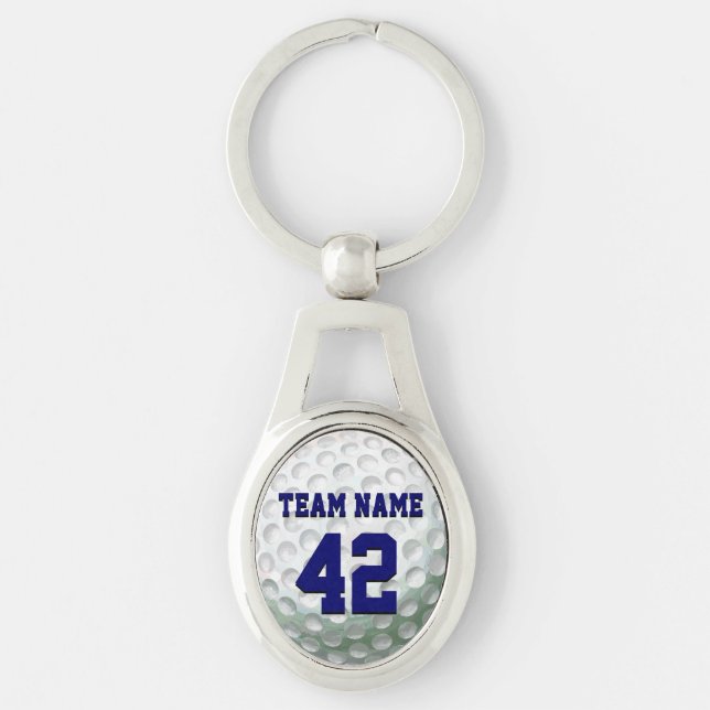 Golf Ball Team Name and Number Key Ring (Front)