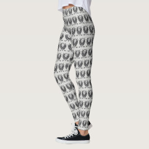 Golf Ball Tee Club Course Golfer Sports Grey Black Leggings