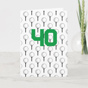 Golf Ball Tee Happy Birthday AGE Sports Modern Card