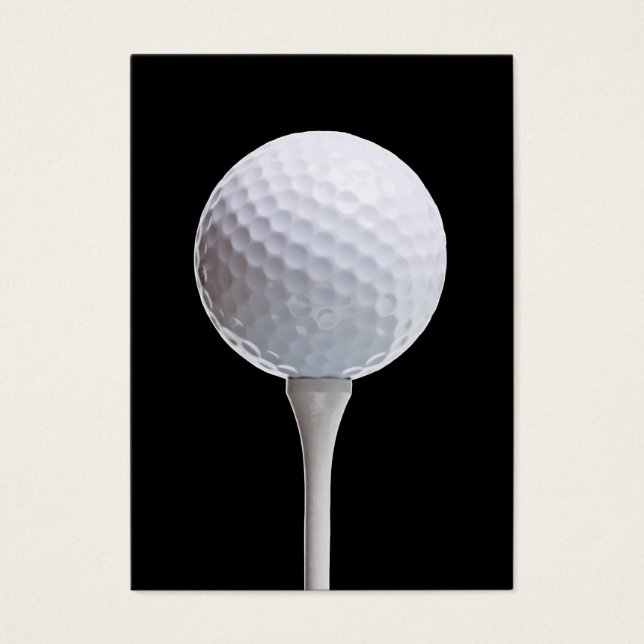 Golf Ball & Tee on Black - Customised Template (Front)