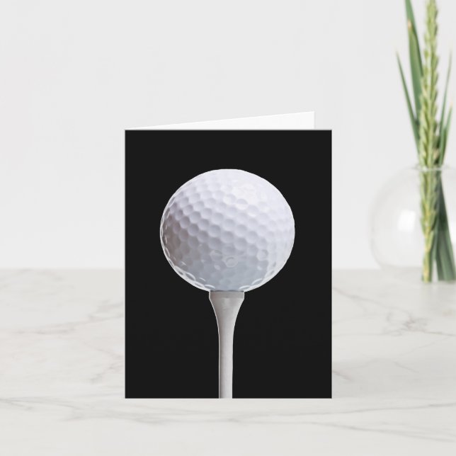 Golf Ball & Tee on Black - Customised Template (Front)