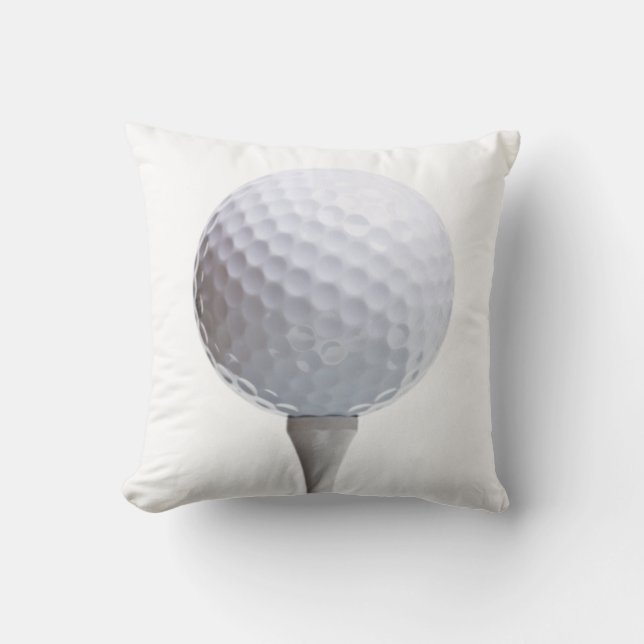 Golf Ball & Tee on White Customised Template Cushion (Front)