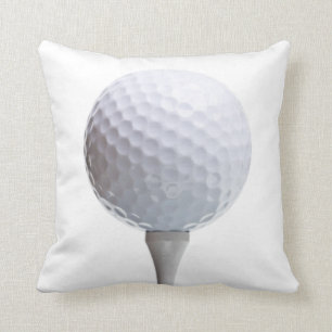 Golf Ball & Tee on White Customised Template Cushion