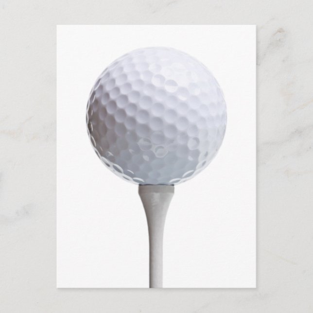 Golf Ball & Tee on White Customised Template Postcard (Front)