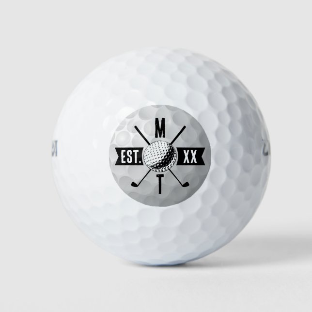 Golf Ball Texture & Club Initial Monogram  (Front)