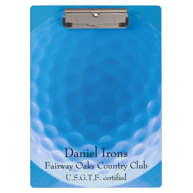 Golf Ball Texture Dimples Arctic Blue_personalized Clipboard (Front)