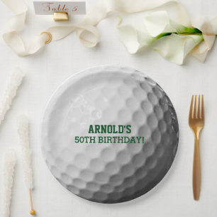Golf Ball Texture Personalised Paper Plate