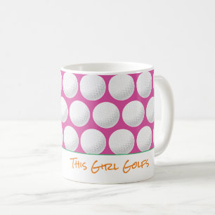 Golf Ball This Girl Golfs Text Sports Ladies Fun Coffee Mug