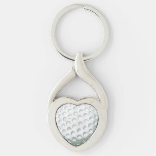 Golf Ball Twisted Heart Fancy Key Chain