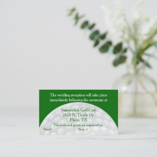 Golf Ball Wedding Reception Enclosure Card